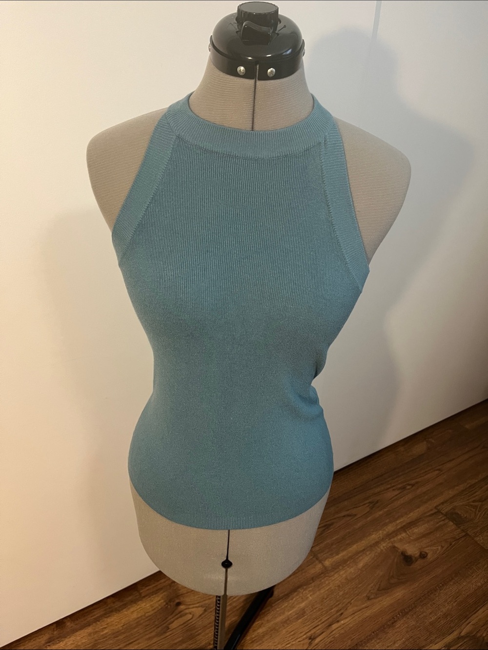 Milano Sleeveless Mock-Neck Tank Top - Teal Blue
